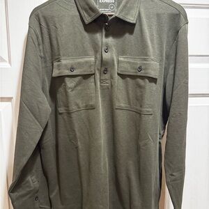 Express Men's Olive Green Shirt Large NWOT